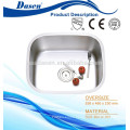 Stainless steel satin surface treatment one piece round shape rinses sink with fitting